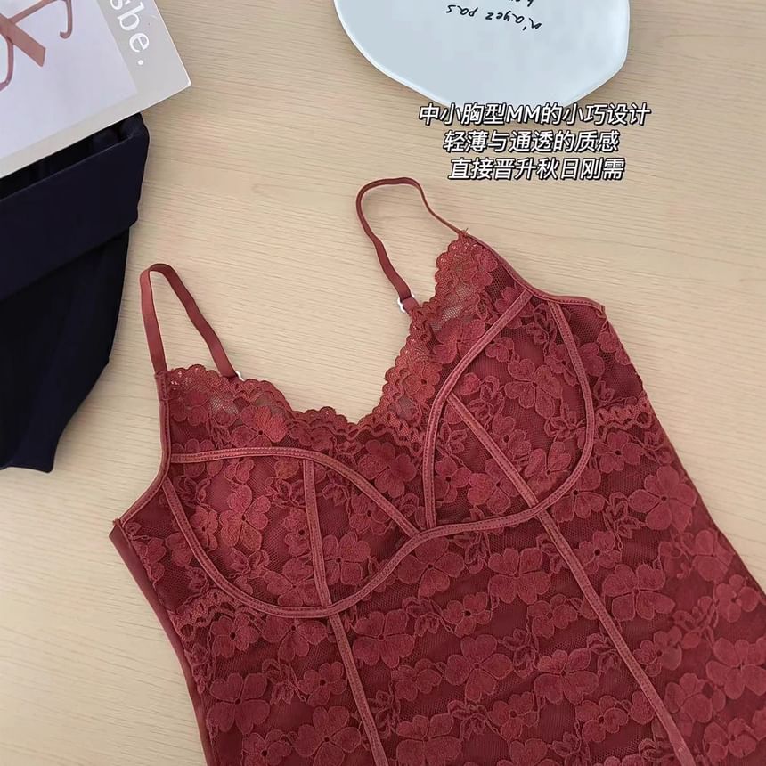 V-Neck Lace Camisole Top