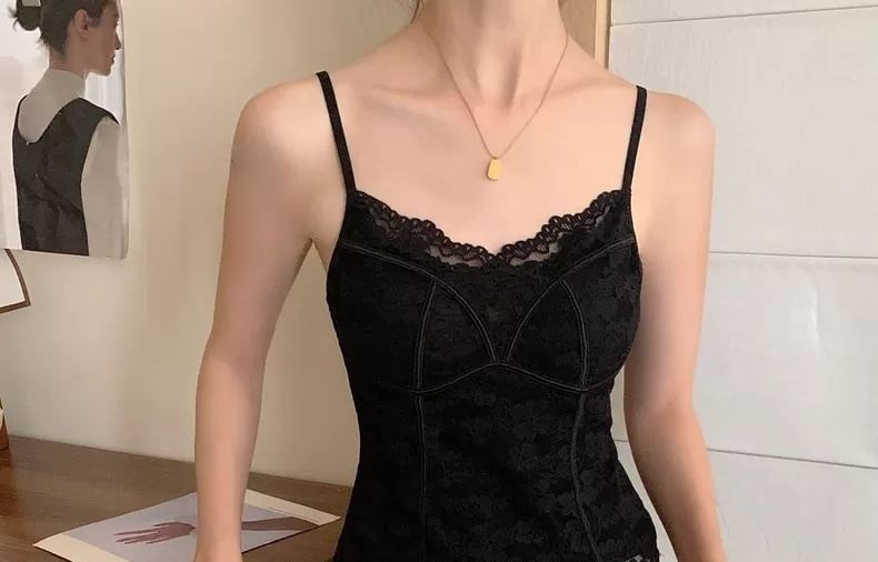 V-Neck Lace Camisole Top