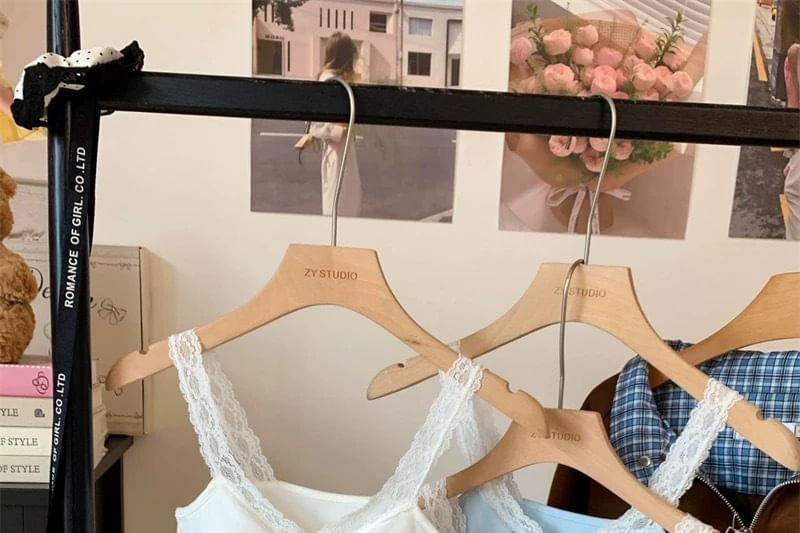 V-Neck Lace Camisole with Ruffle Trim