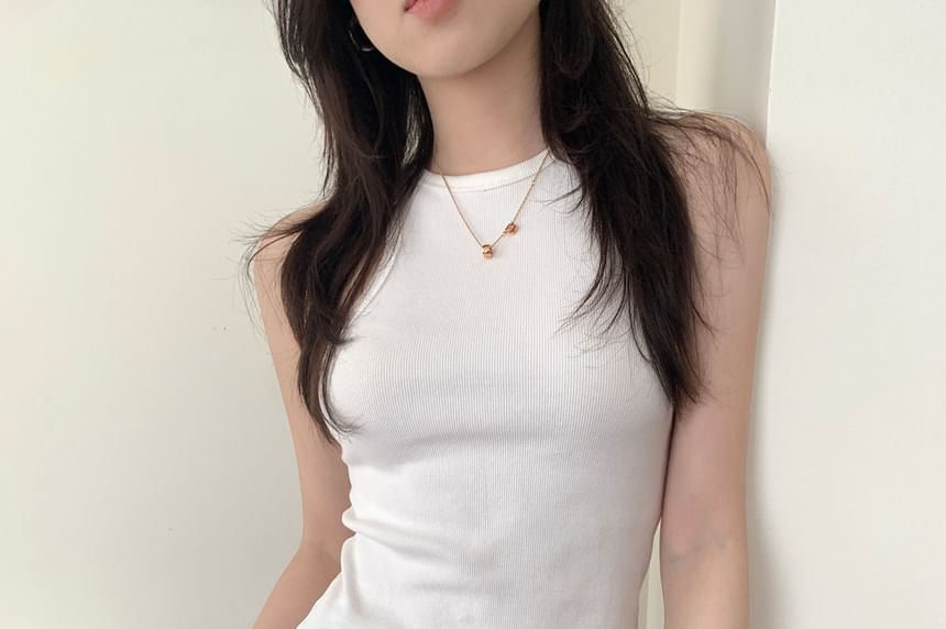 Crew Neck Sleeveless Tank Top