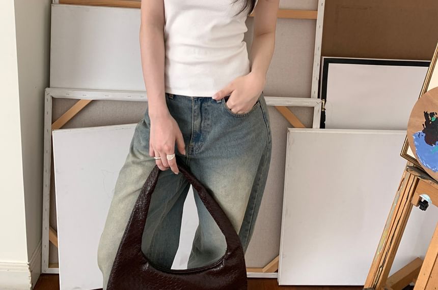 Crew Neck Sleeveless Tank Top