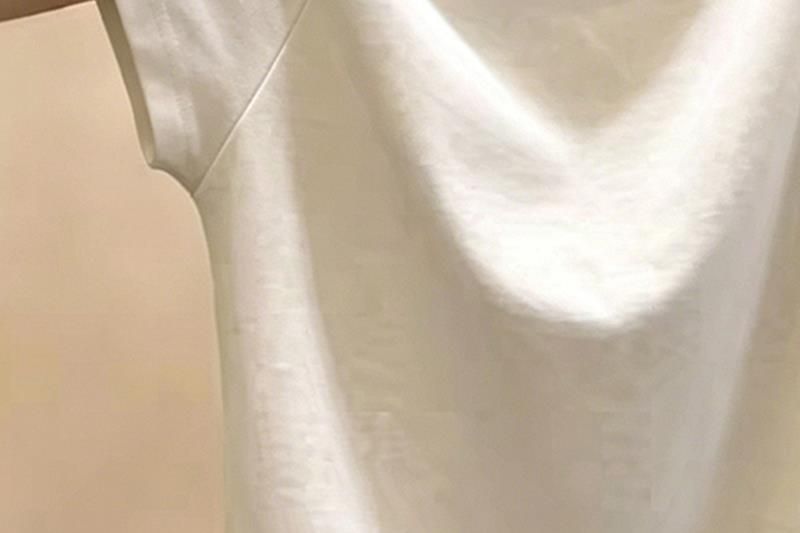 Side Button Crewneck Short Sleeve Crop Tee