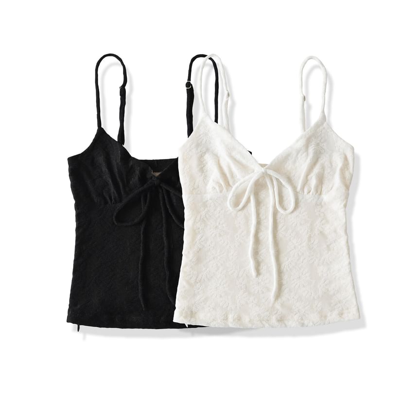 Lace Camisole & Bell-Sleeved Crop Cardigan Set