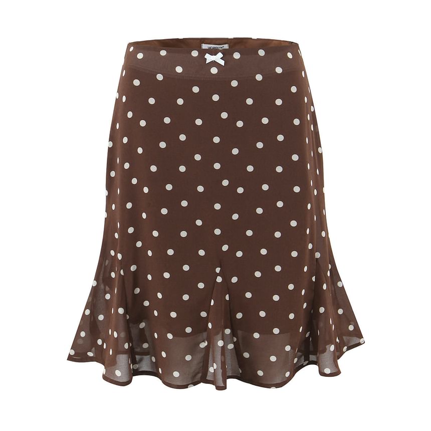 Mermaid Mini Skirt Set: Patterned V-Neck Camisole & High-Waist