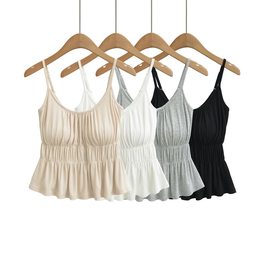 Ruched Scoop Neck Spaghetti Strap Camisole
