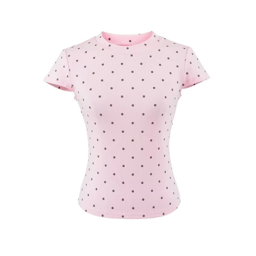Dotted Crew Neck Mini T-Shirt