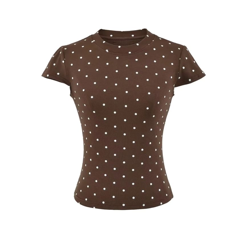 Dotted Crew Neck Mini T-Shirt