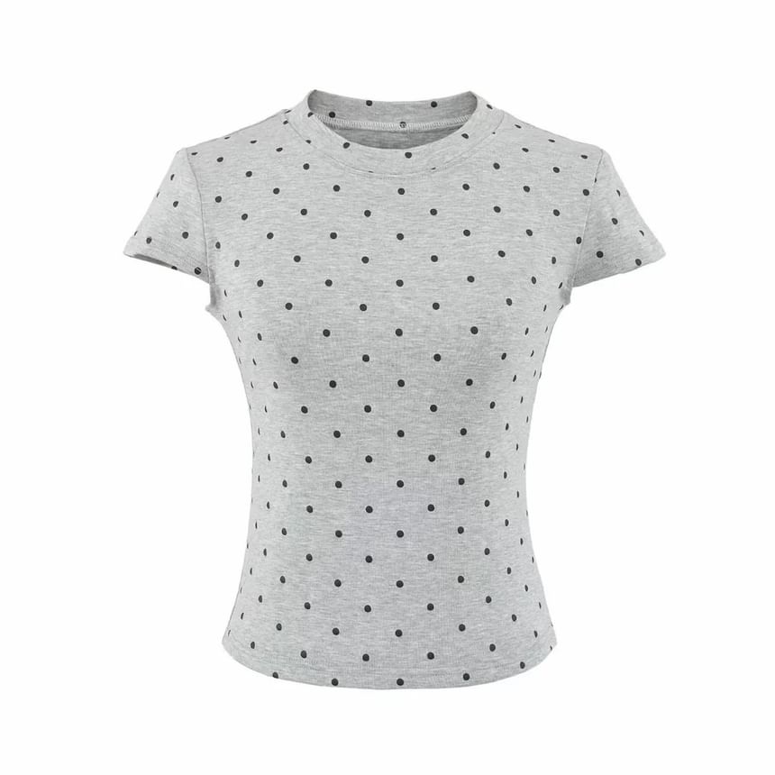 Dotted Crew Neck Mini T-Shirt