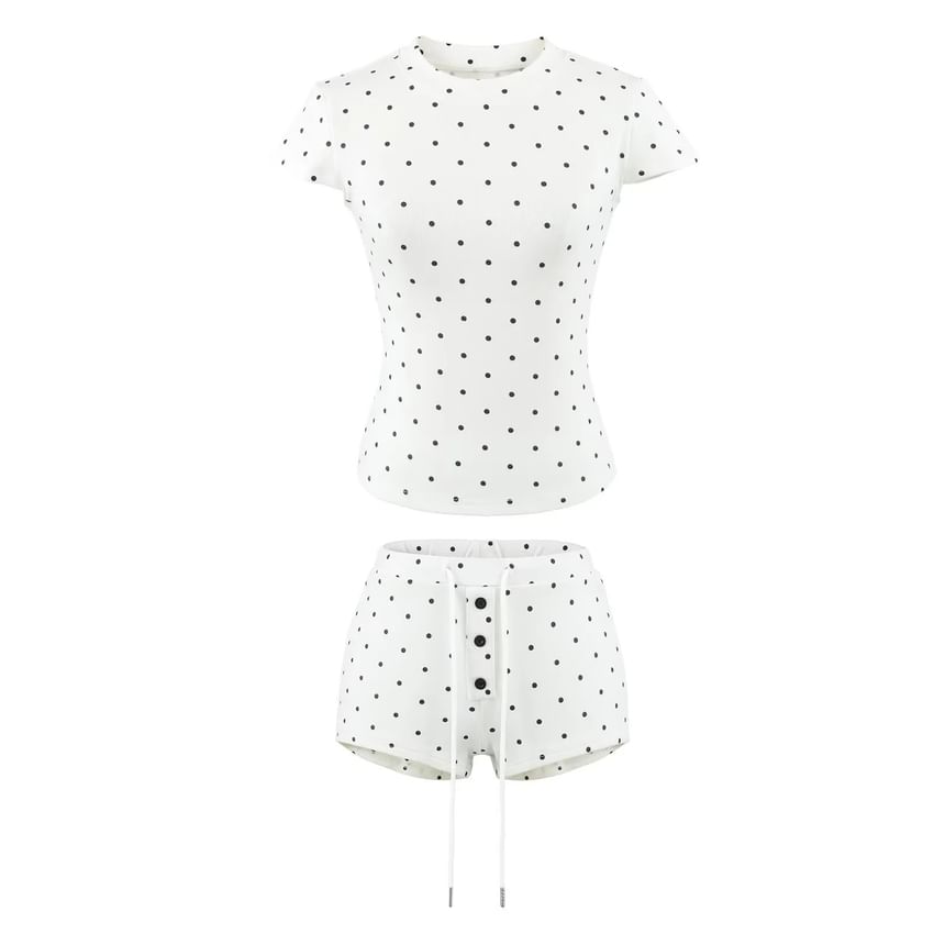 Dotted Crew Neck Mini T-Shirt