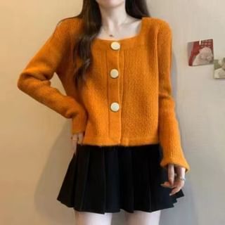 Square Neck Knit Cardigan