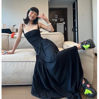Spaghetti Strap A-Line Maxi Dress