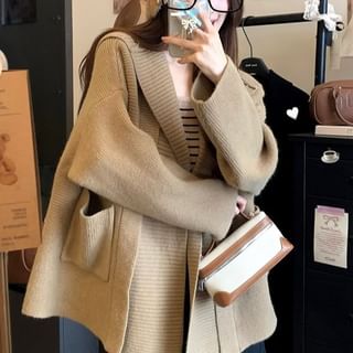 Basic Hooded Ribbed Cardigan