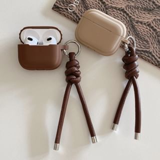 Plain Faux Leather Strap AirPods / Pro Earphone Case Skin