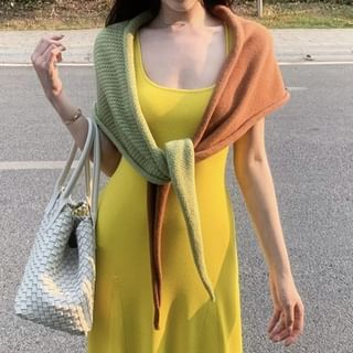 Scoop Neck A-Line Maxi Dress - Sleeveless Plain