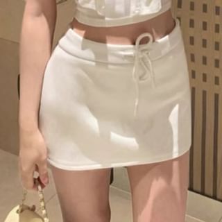 Crew Neck Crop Tank with Pencil Skirt and Cardigan Set