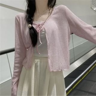 Crop Tie Front Cardigan