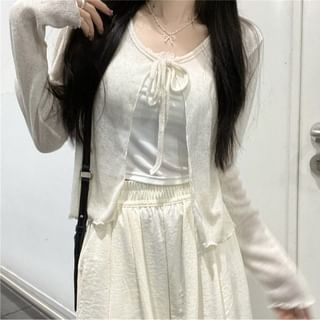Crop Tie Front Cardigan
