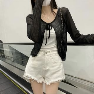 Crop Tie Front Cardigan