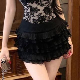 Lace Camisole Top and Tiered Mini A-Line Skort