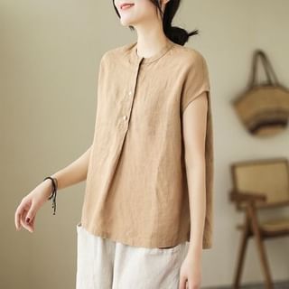 Crewneck Plain Sleeveless Top