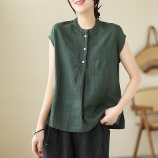 Crewneck Plain Sleeveless Top