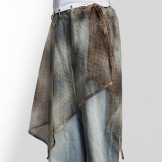 Asymmetrical Mesh Wrap Skirt