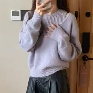 Ribbed Knit Tank & V-Neck Sweater Set