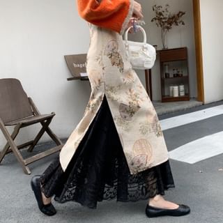 Lace Maxi A-Line Skirt