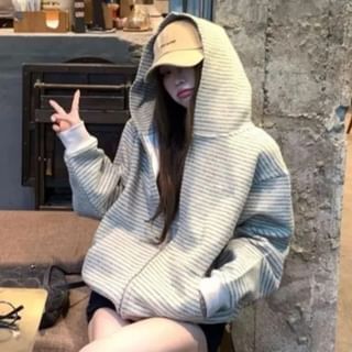 Striped Zip-Up Hoodie