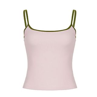 Contrast-Trim Camisole & Tie-Waist Pencil Skirt Set - Altfashion Shop