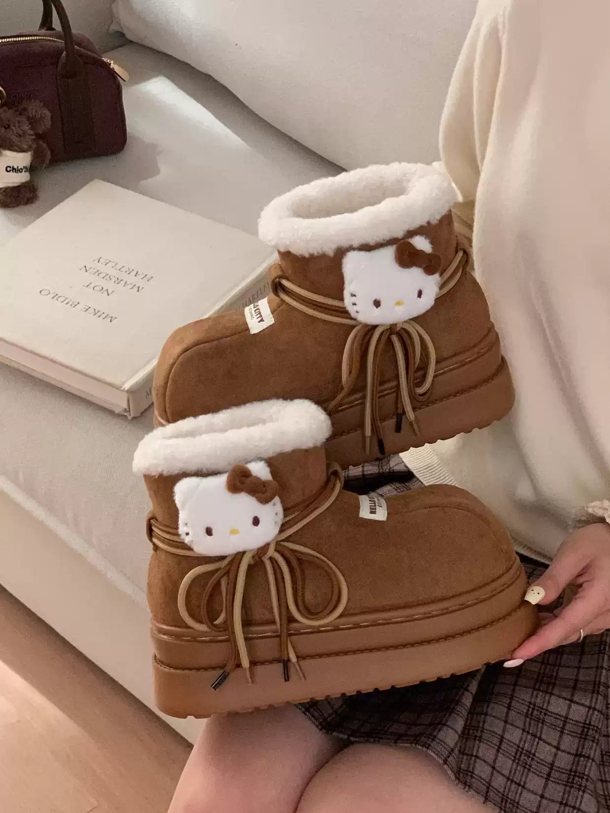 Shoes Cute Kitty Winter Boots Hello Fluffy Snow