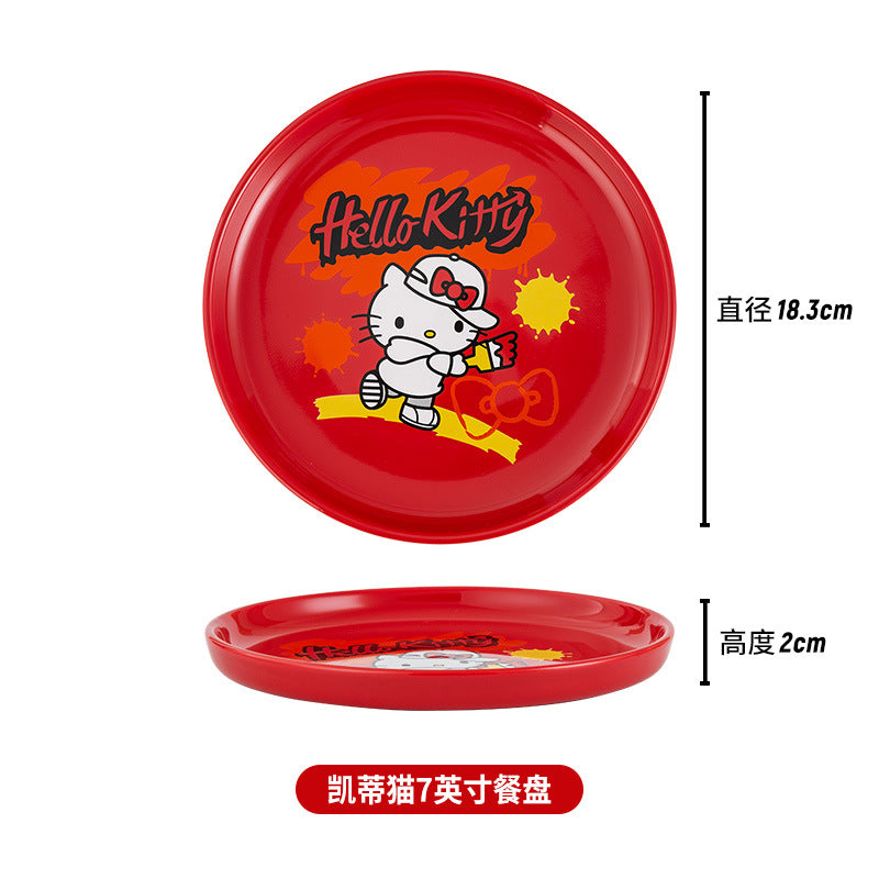 Cartoon Ceramic Plate 7in