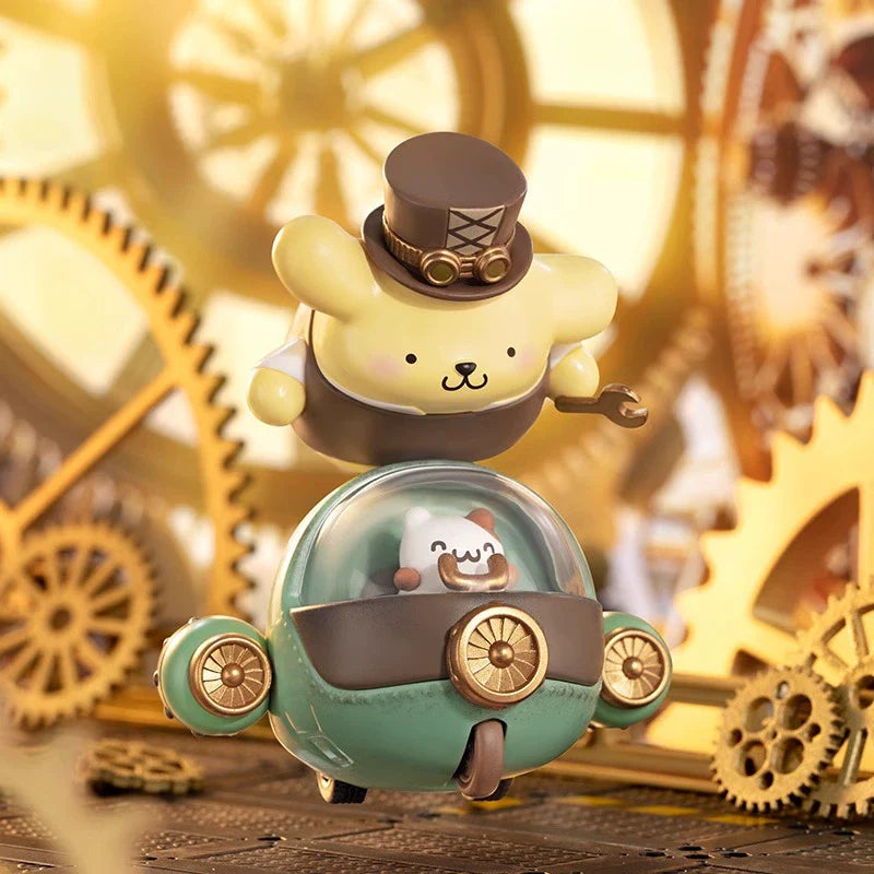 Steampunk-Überraschungsbox mit Cartoon-Figur und Fliege