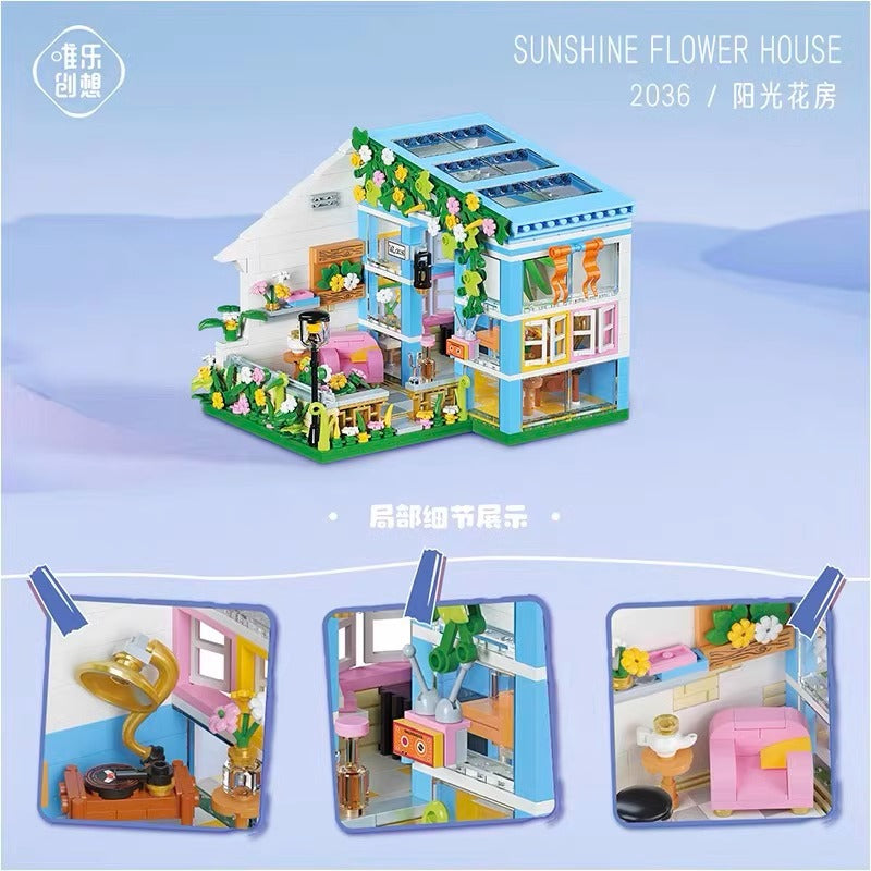 Sunshine Flower House Building Blocks