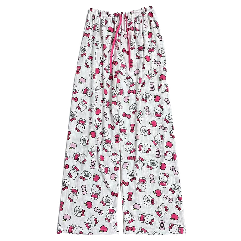 Pj Hellokitty Bottoms Women Pajama Pants Soft Pjs Cute Long