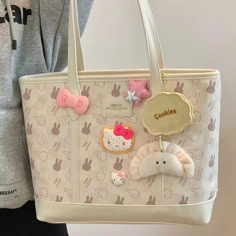 Sac à bandoulière rétro à motif de chat fleuri KI631