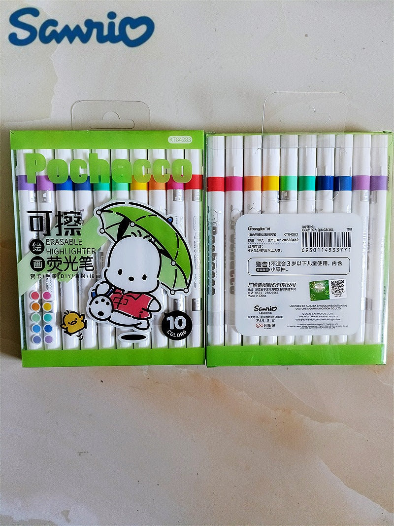 10 Colors Pocha Erasable Painting Highlighters Set