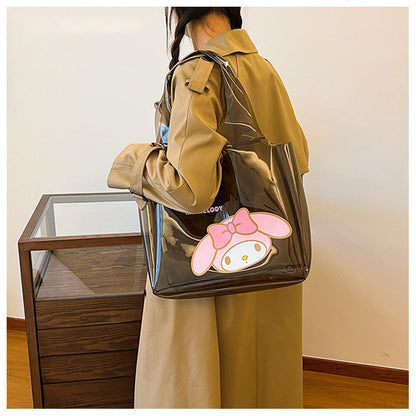 Sac fourre-tout noir transparent Kawaii