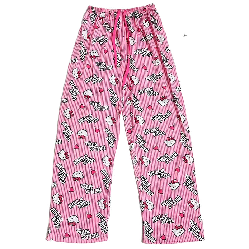 Pj Hellokitty Bottoms Women Pajama Pants Soft Pjs Cute Long