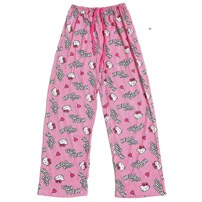 Kitty Pants Pajama Cute Soft Long Bottoms Women Pjs Pj