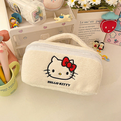 Trousse de maquillage en peluche grande capacité