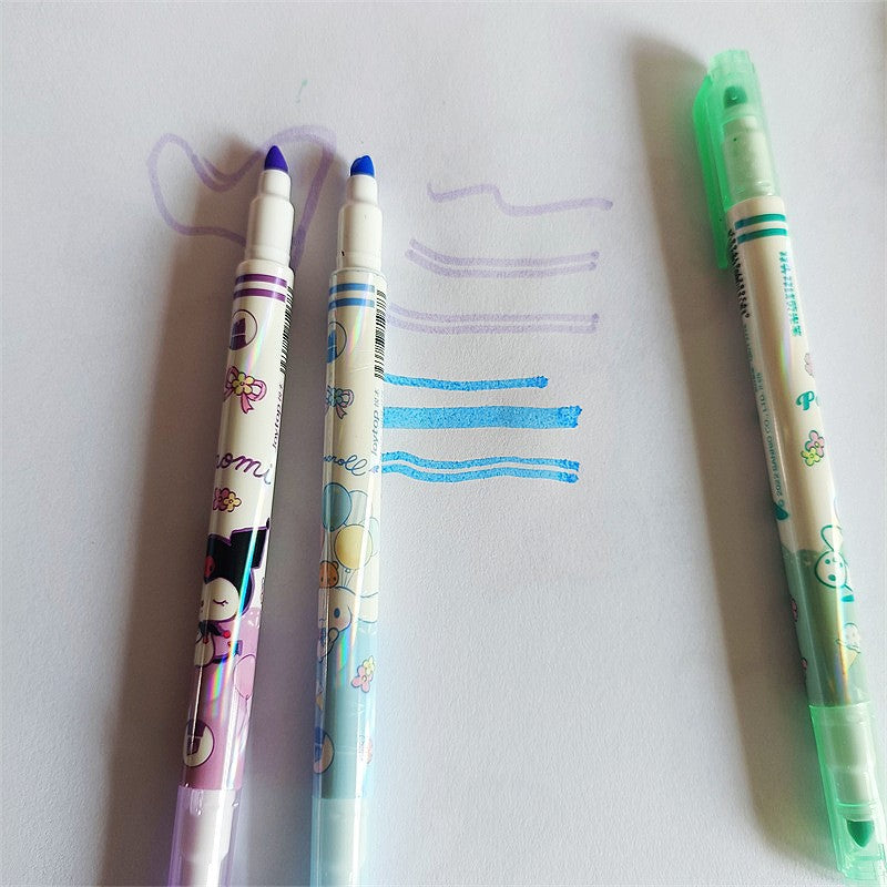 Cartoon Double-ended Highlighters Set