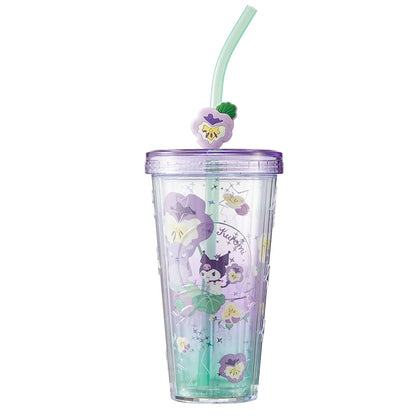 420ml Cartoon Flower Straw Cup