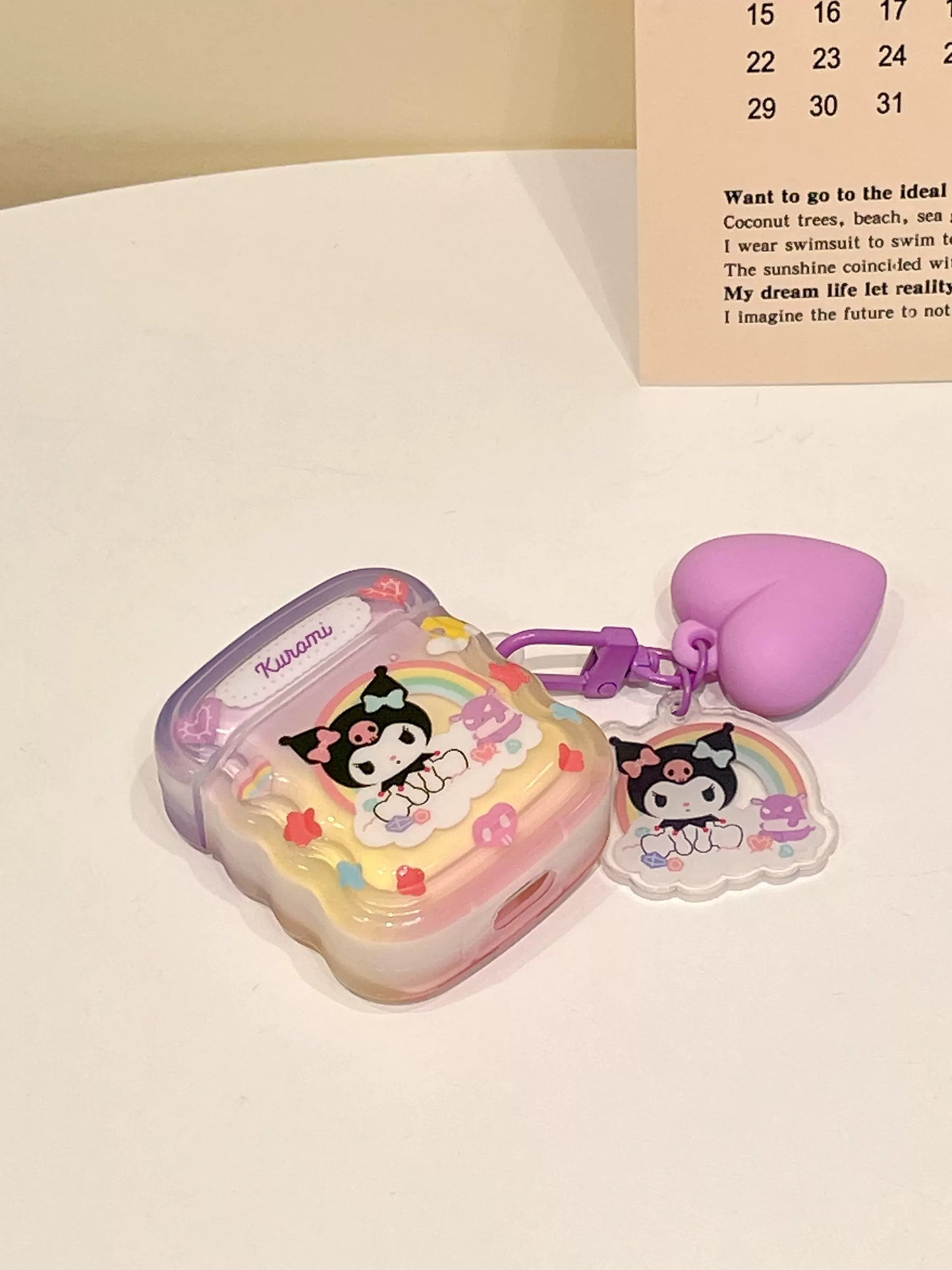 Bunte AirPods Kopfhörerhülle mit Cartoon Muster