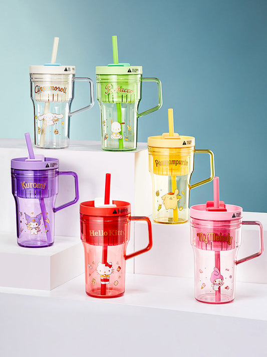 Cartoon Straw Handle Cup 750ml