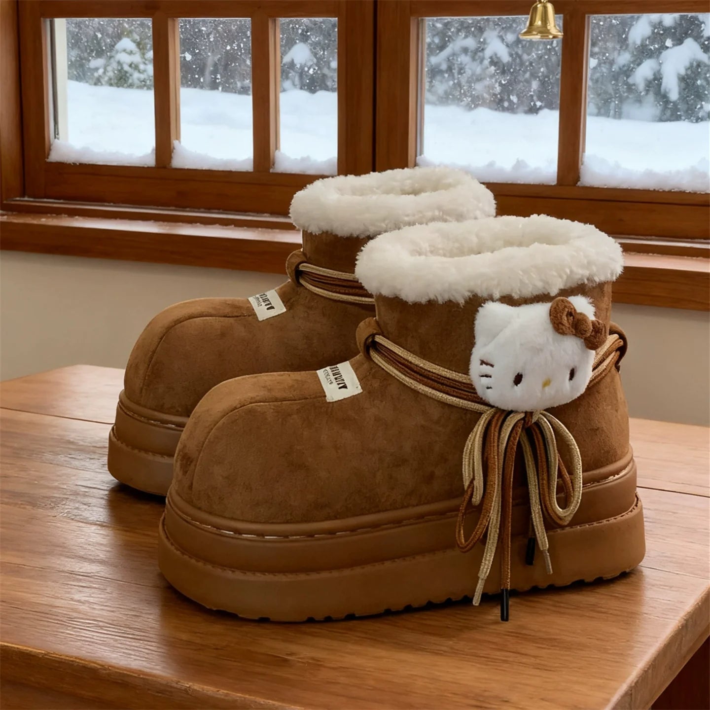 Shoes Cute Kitty Winter Boots Hello Fluffy Snow