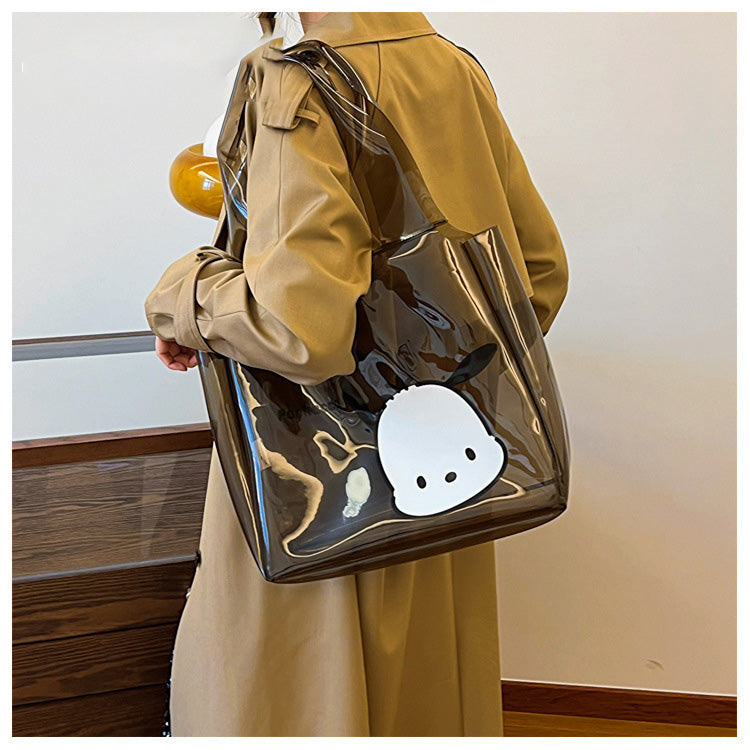 Sac fourre-tout noir transparent Kawaii