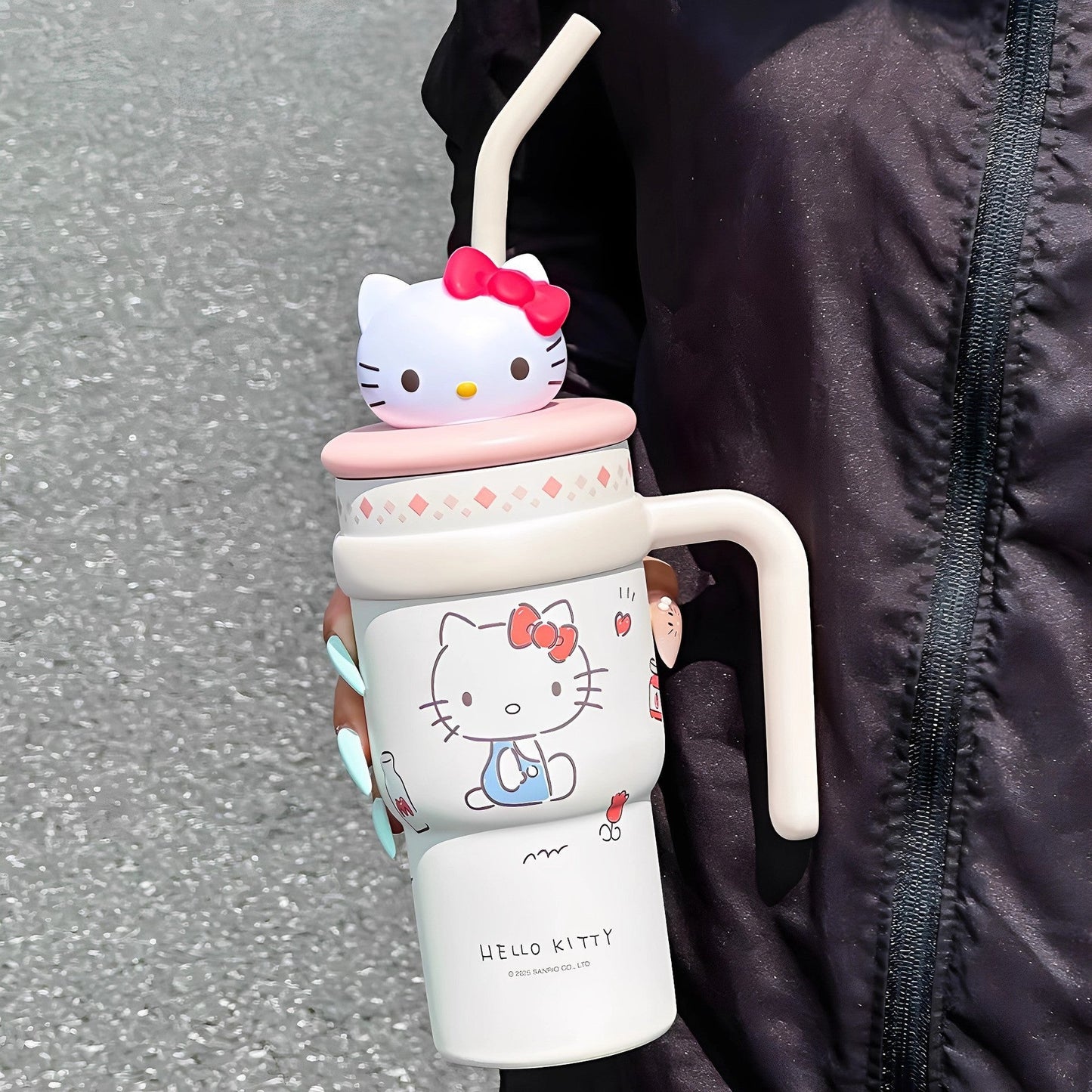 Tumbler Cup 700ml Stainless Handle Steel Insulated Lid with