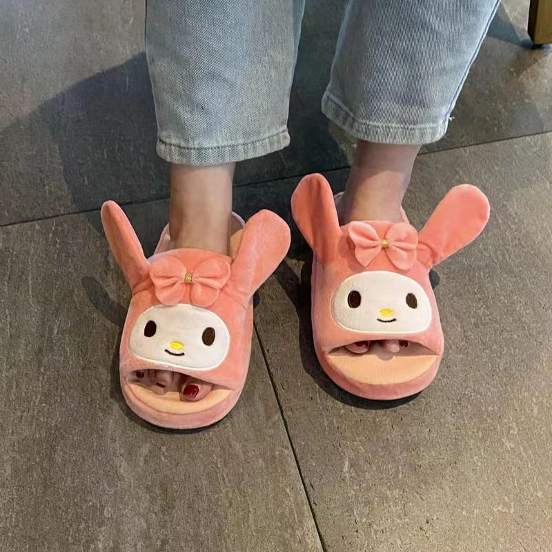 Chaussons Kawaii à oreilles mobiles