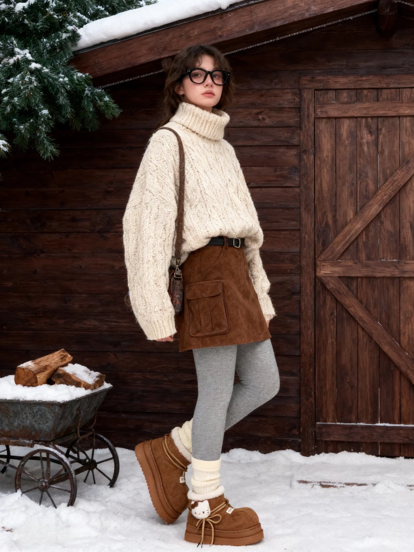 Shoes Cute Kitty Winter Boots Hello Fluffy Snow